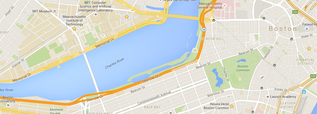 Map of Boston and Cambridge